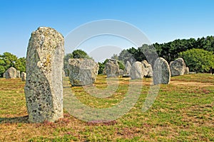 Carnac megalithic site in Brittany, France